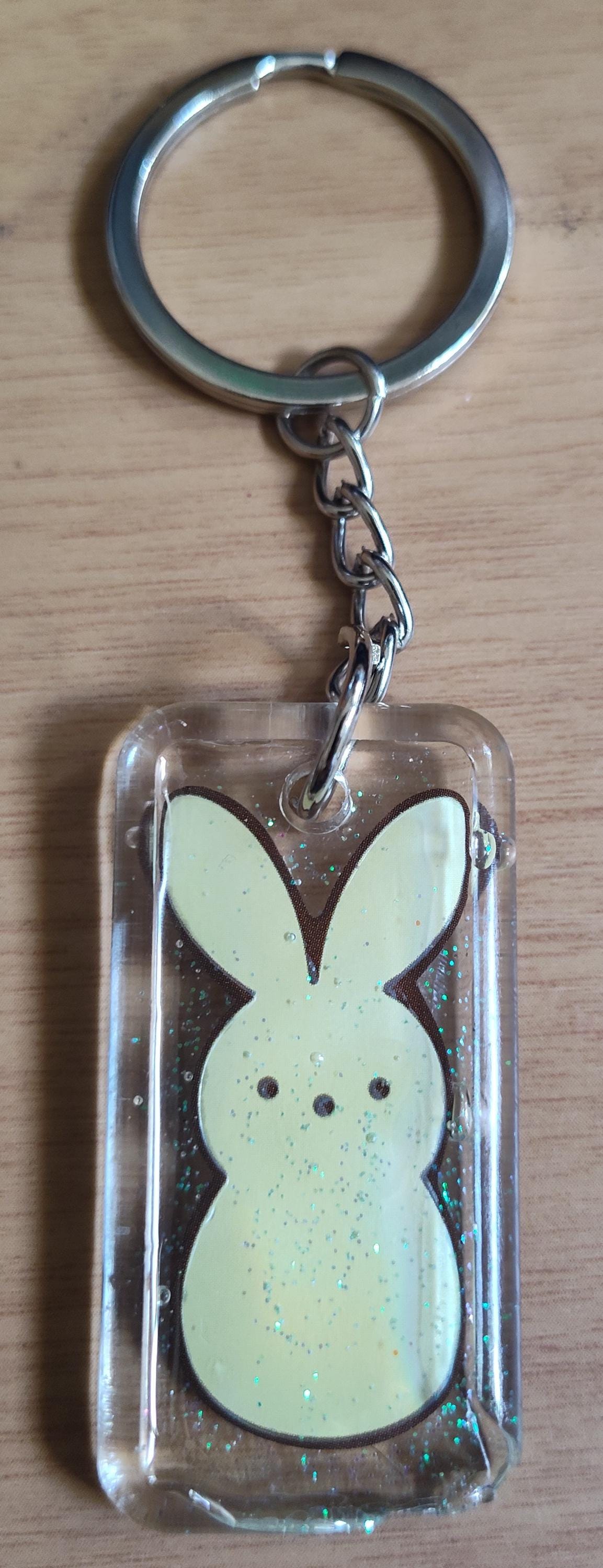 Easter Bunny Foil Sticker Keychain