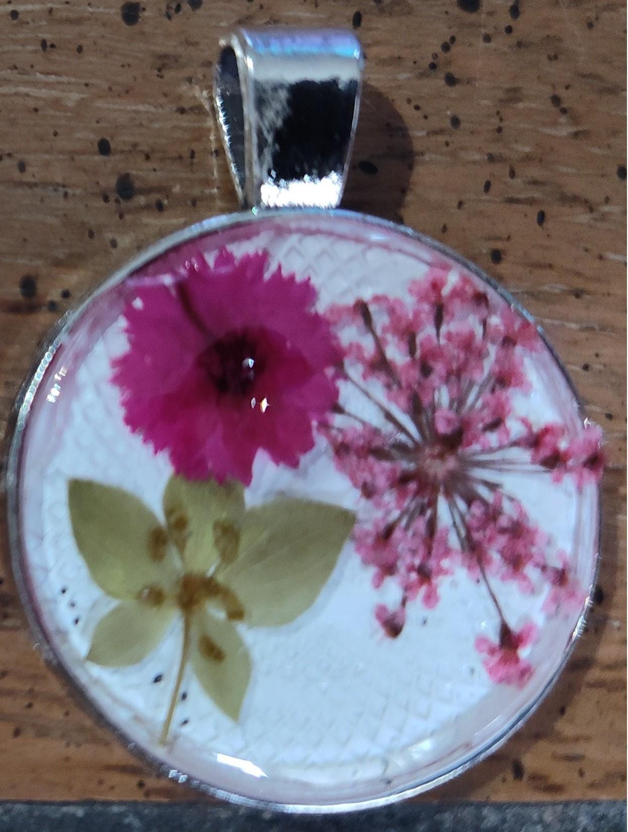 Round Flower Pendant for Non Glitter Lovers