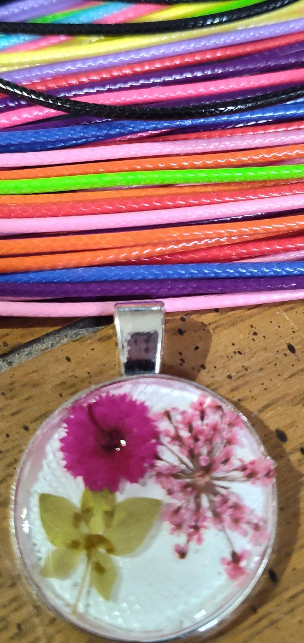 Round Flower Pendant for Non Glitter Lovers