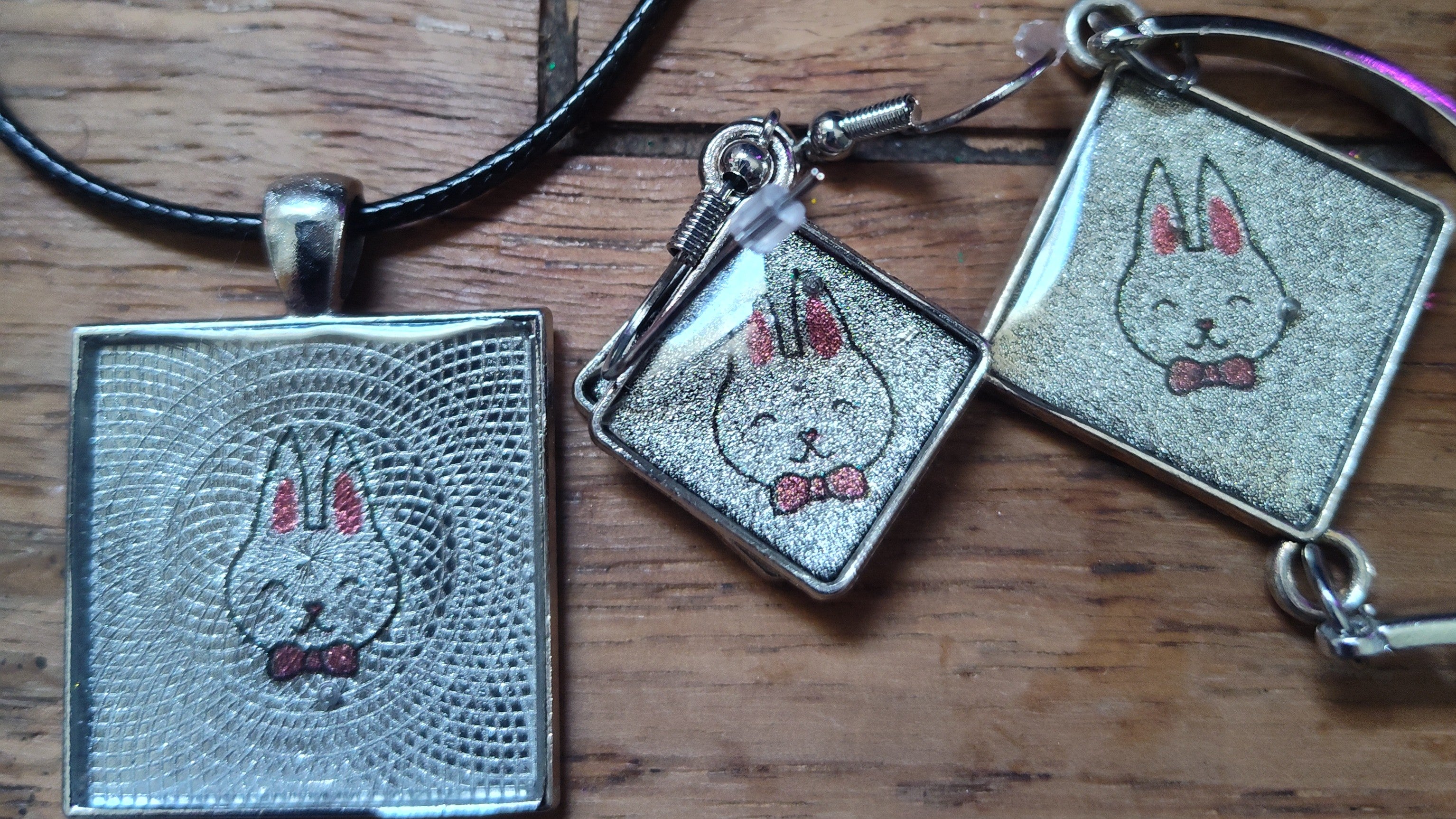 4 Piece Set Bunny with Bow Tie
