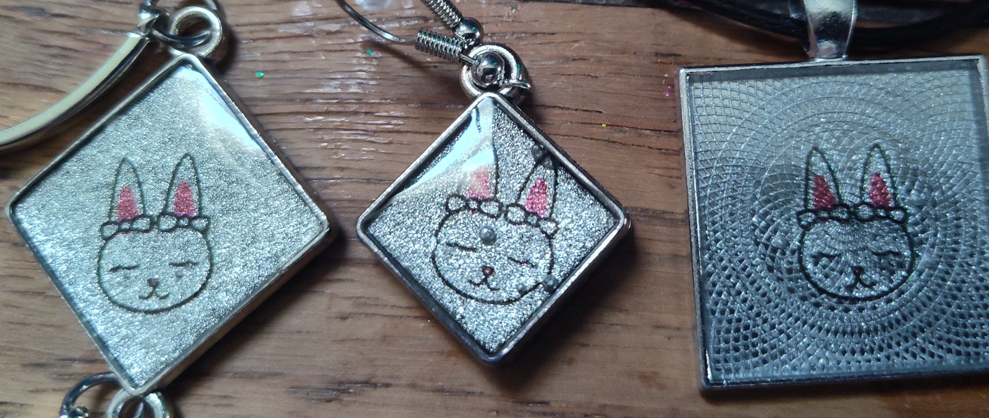 4 Piece Set Bunny with Bows