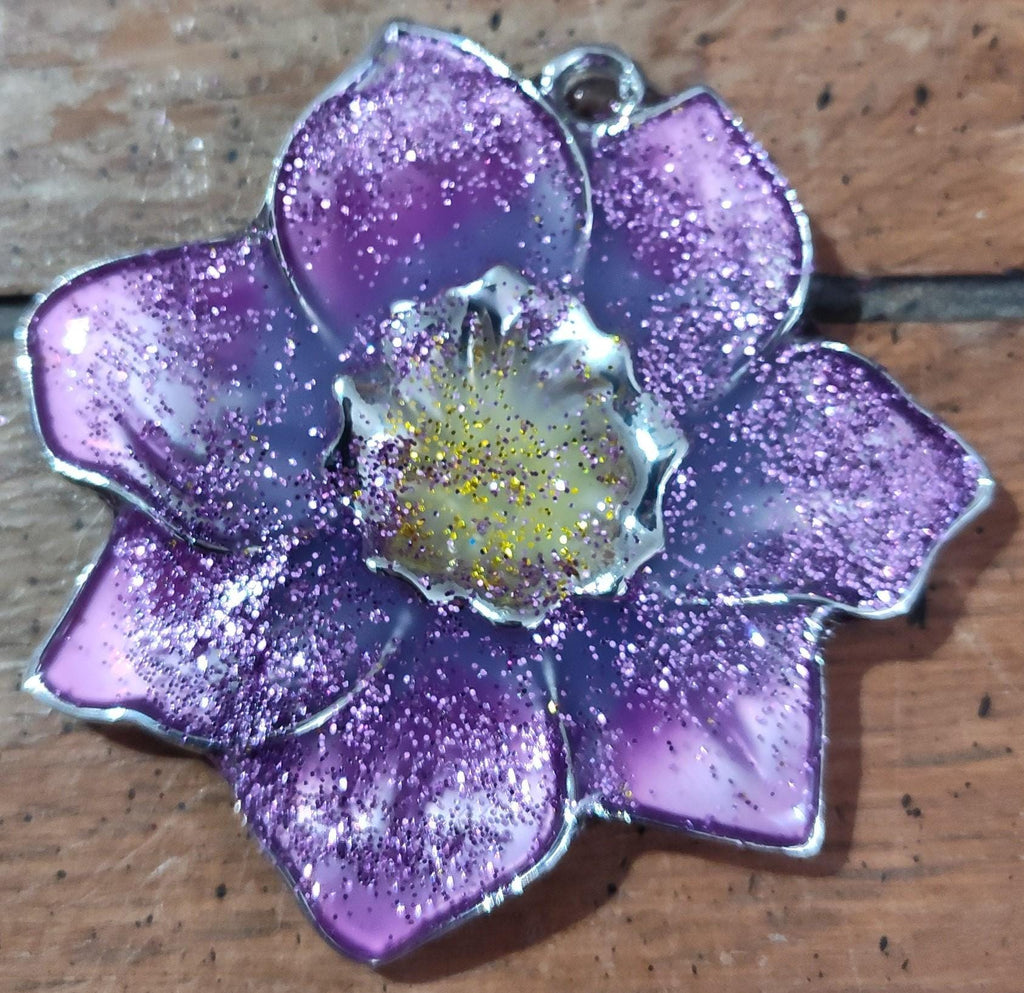 Purple Flower Pendant for Shiny Things Lovers