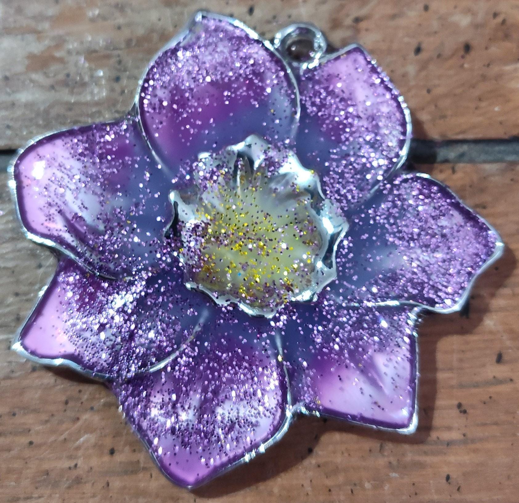 Purple Flower Pendant for Shiny Things Lovers