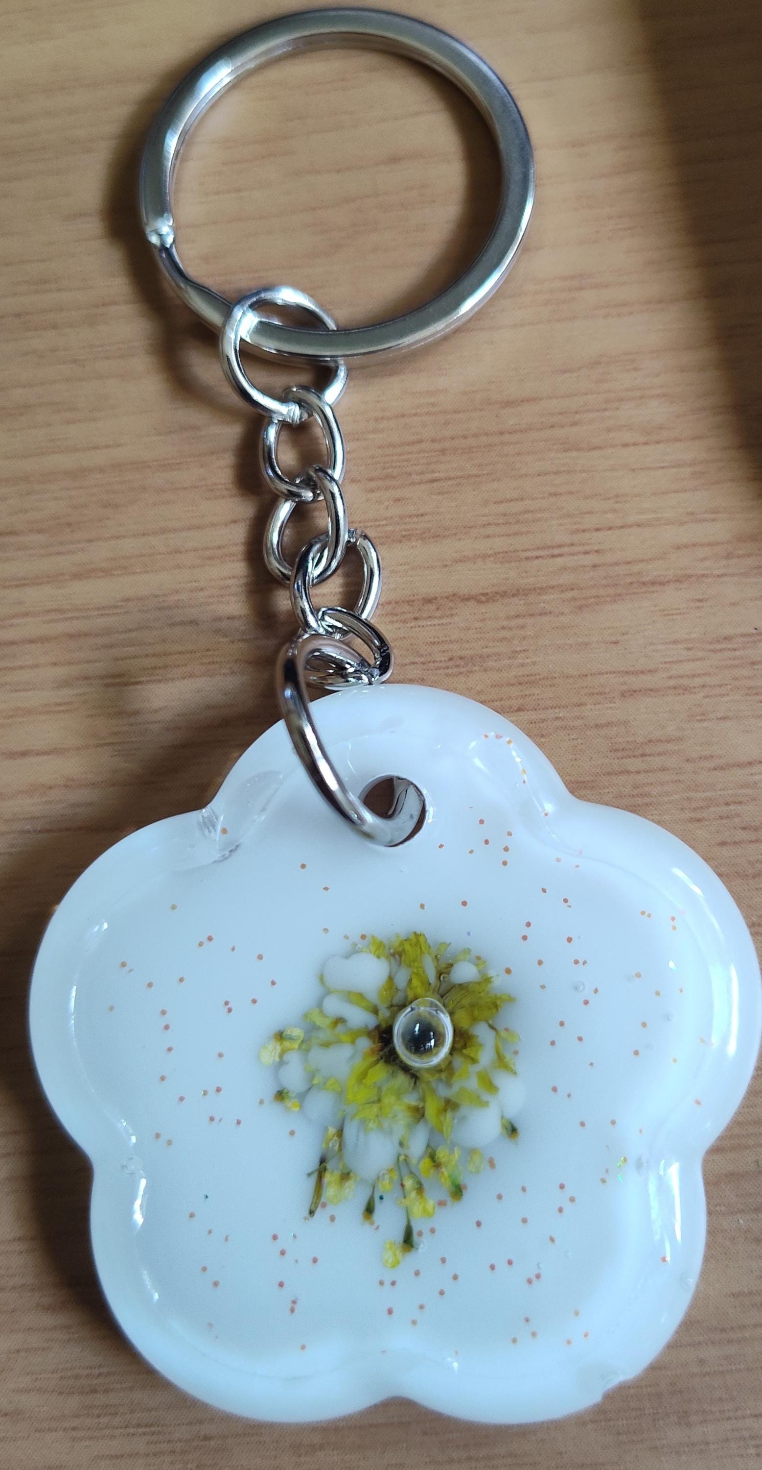 Flower Key Chain Non Glitter for Non Glitter Lovers