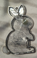 Clear with black glitter Easter Bunny Pendant